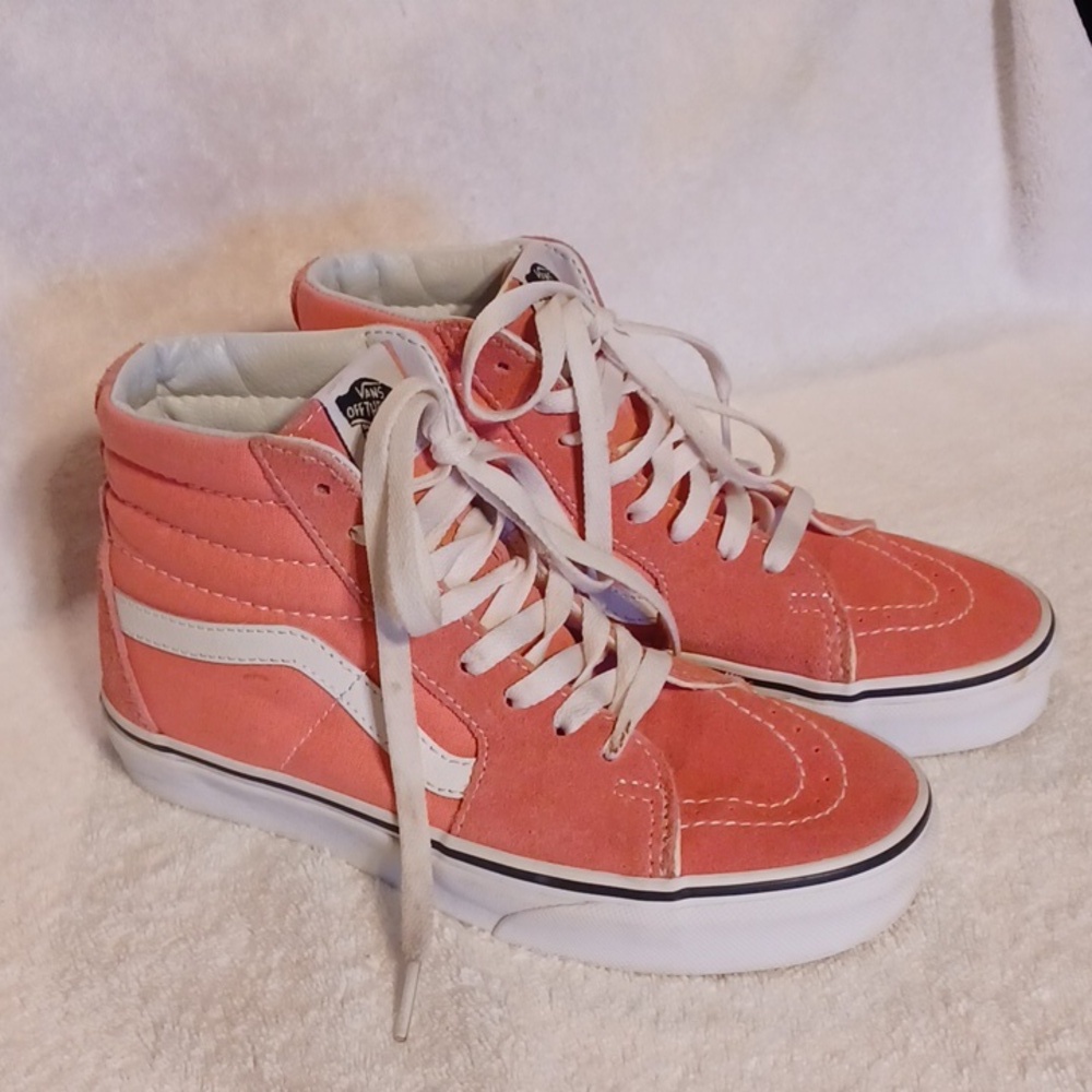 Vans Off The Wall high top skateboard shoes women's size 5.5 pink